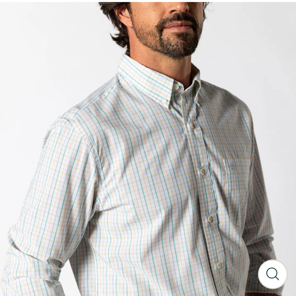 Performance Poplin Sport Shirt
Gaston Plaid - Faded Peach