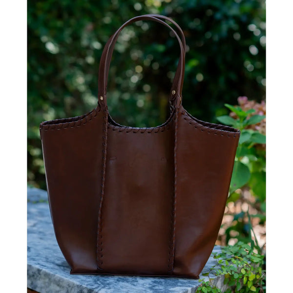 Emory Whipstitch Tote D Chocolate
