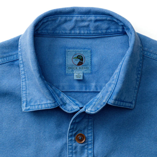 Garment Dyed Duck Canvas Jacket - Cornflower Blue