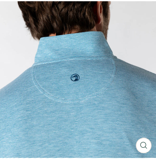Wakeman Stripe Performance 1/4 Zip Pullover: Sail Blue Heather