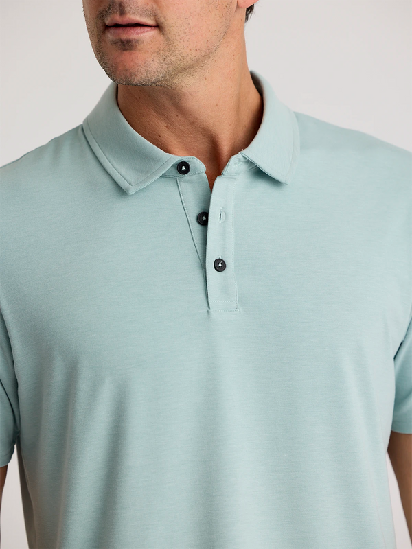 Men's Bamboo Flex Polo II: Heather Ocean Mist