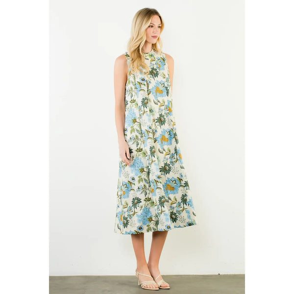 Sleeveless Floral Pattern Dress