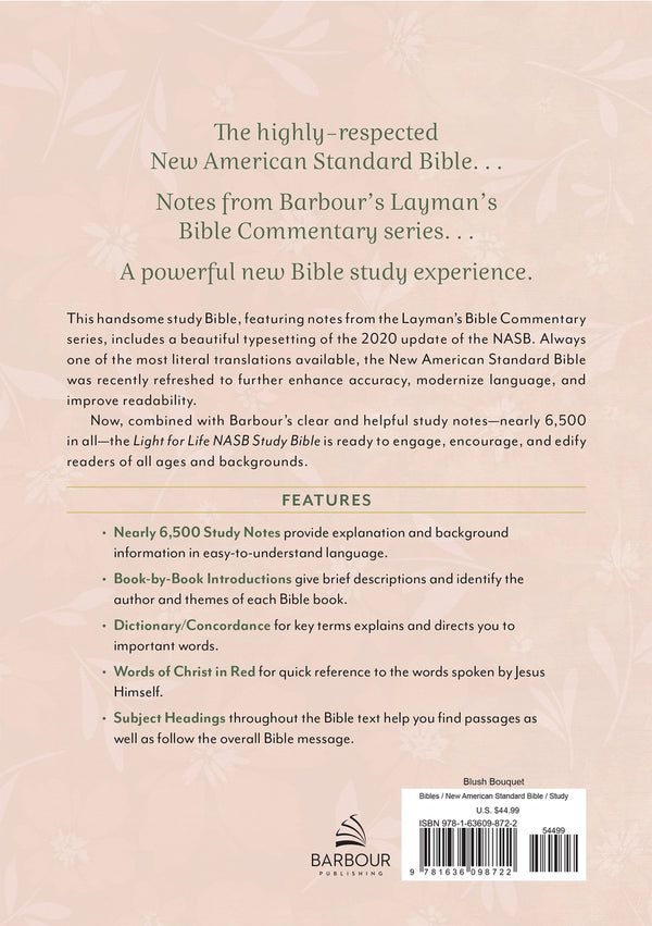 Light For Life Nasb Study Bible (Blush Bouquet)
