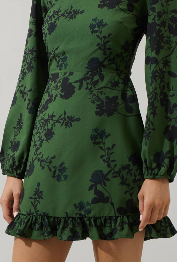 Tindrie Floral Ruffle Flounce Mini Dress