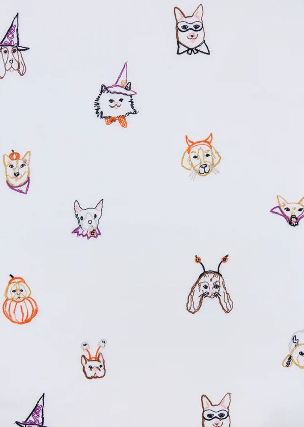 Short Sleeve Top & Cropped Pants Set in Halloween Hounds