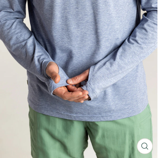 Windward Performance Hooded T-Shirt: Crown Blue Heather