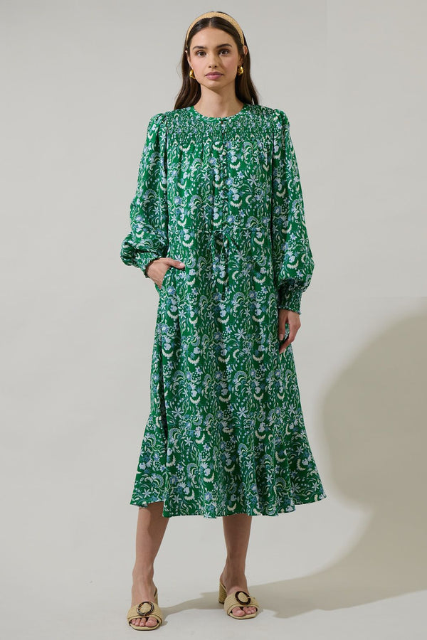 Cabana Baudelaire Floral Smocked Dress