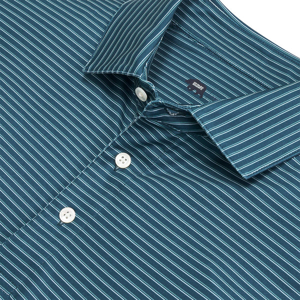 Scout Stripe Performance Polo - Blue Wing Teal