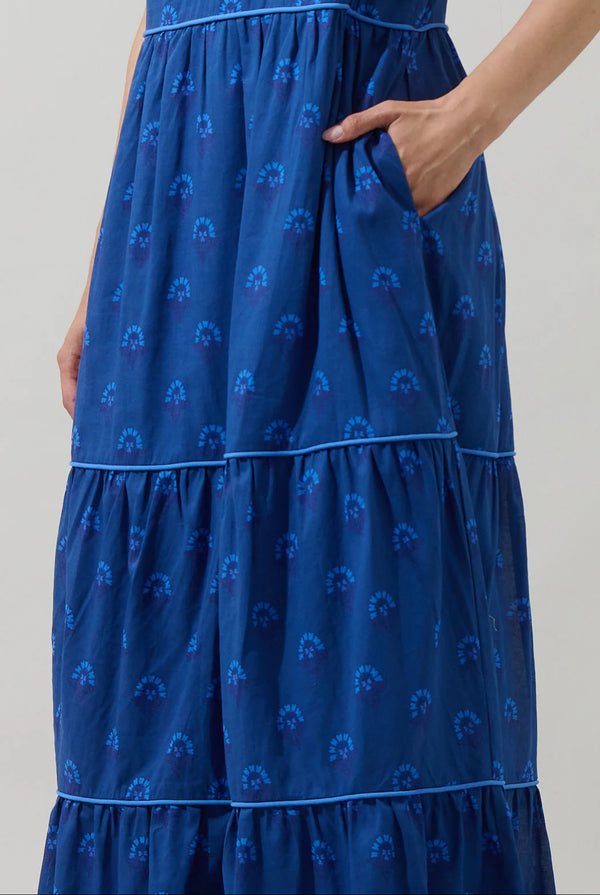 Briza Medallion Renley Tiered Maxi Dress