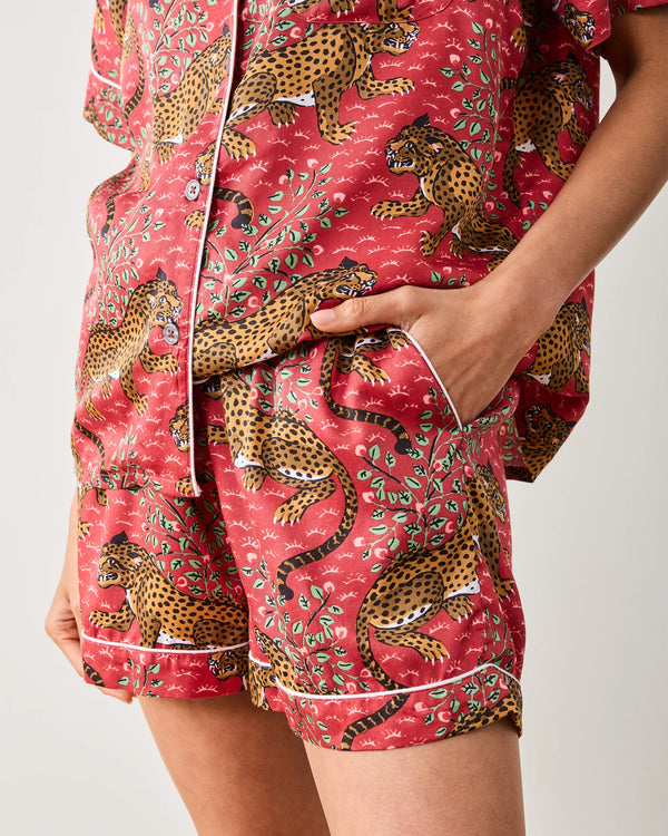 Satin Short Set in Bagheera