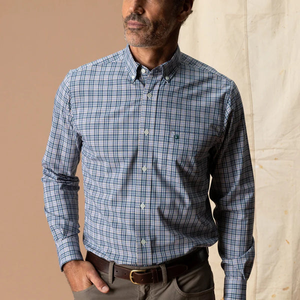 Performance Poplin Sport Shirt - Navy Peony