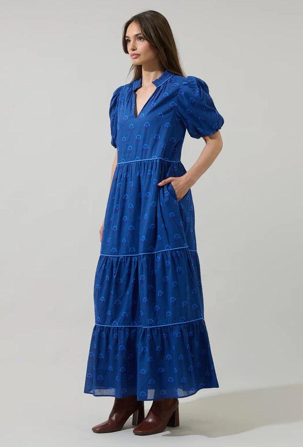 Briza Medallion Renley Tiered Maxi Dress