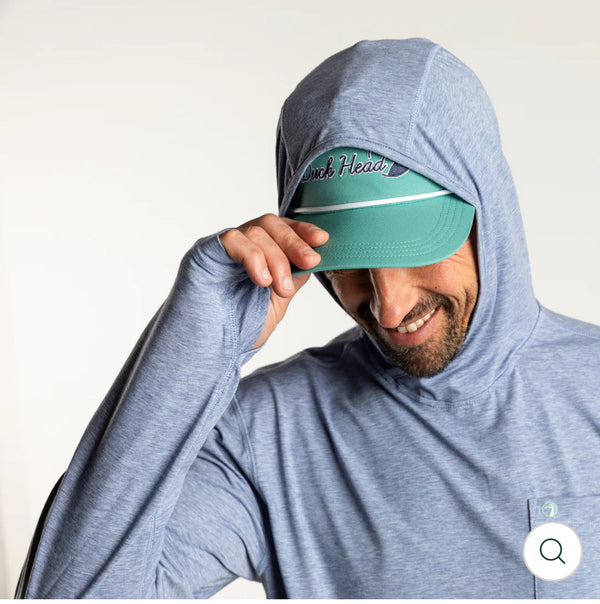 Windward Performance Hooded T-Shirt: Crown Blue Heather