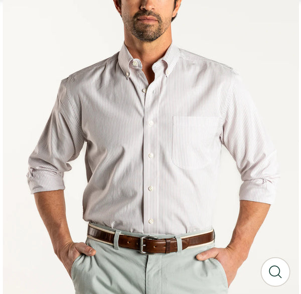 Cotton Oxford Sport Shirt
Collins Stripe: Faded Peri