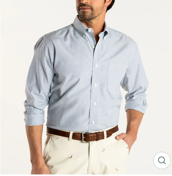 Cotton Oxford Sport Shirt
Collins Stripe: Varsity Blue