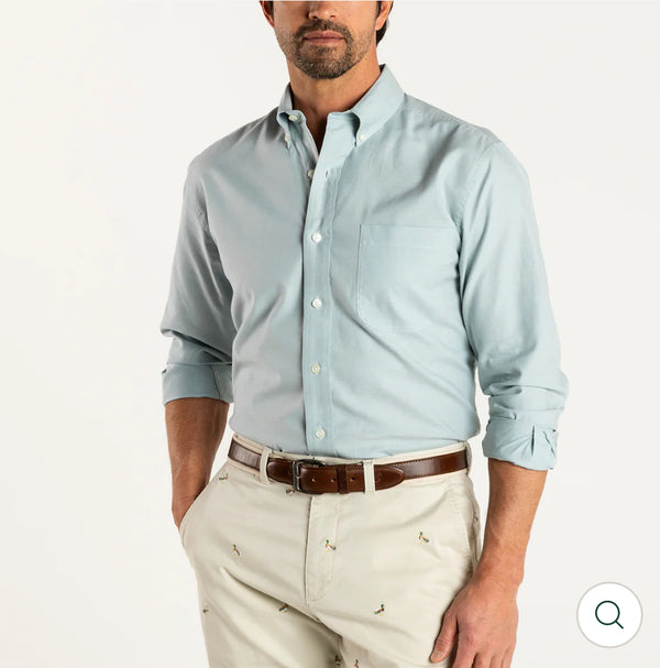 Cotton Oxford Sport Shirt: Seaboard Green