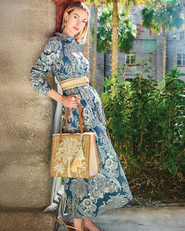 Kassidy Shirt Dress St. Augustine Bird Palm Blue