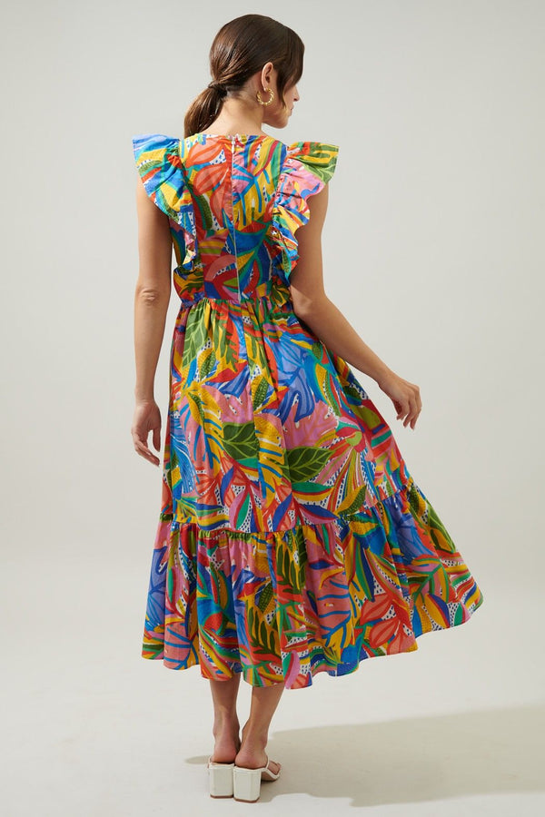 New Guinea Fairness Poplin Surplice Midi Dress