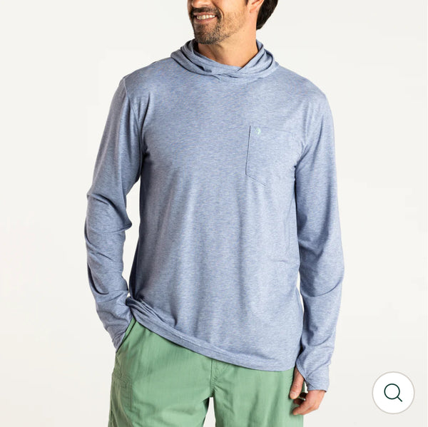 Windward Performance Hooded T-Shirt: Crown Blue Heather
