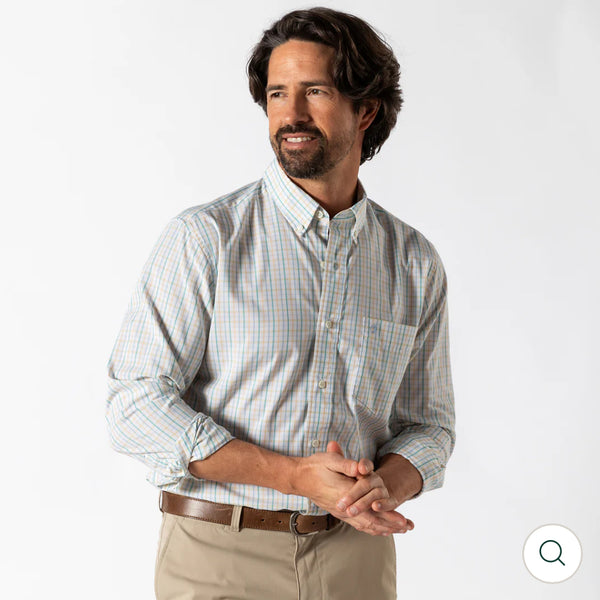 Performance Poplin Sport Shirt
Gaston Plaid - Faded Peach