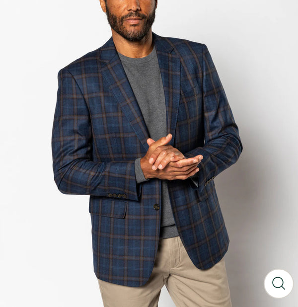 Erikson Plaid Sport Coat Maritime Blue