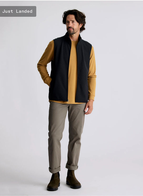 Men's Gridback Fleece Vest: Black