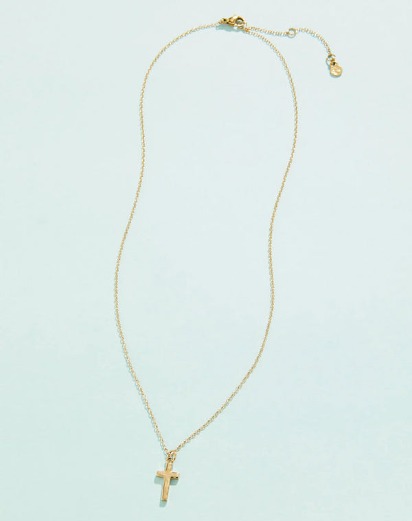 Cross Necklace 17'' Gold