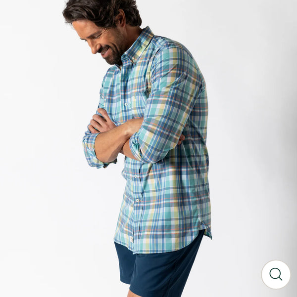 Performance Poplin Sport Shirt
Page Plaid: Marine Blue