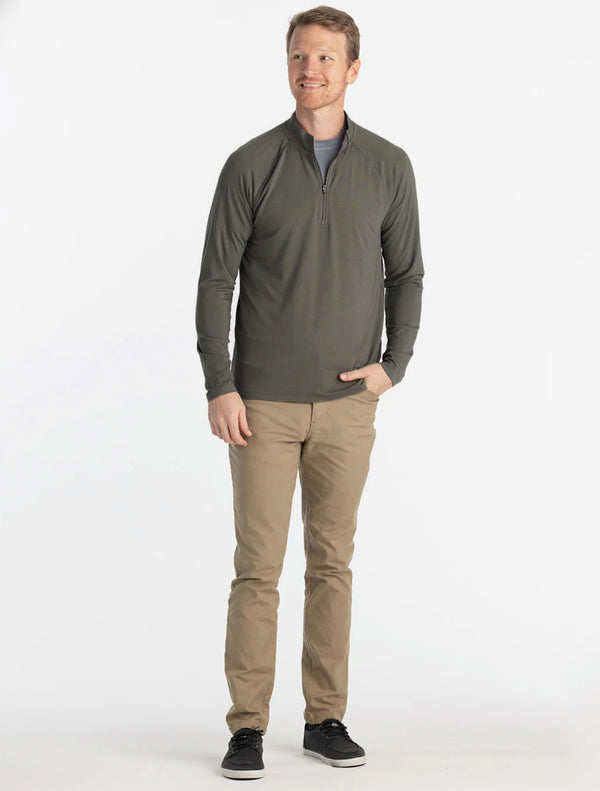 Men's Bamboo Flex Quarter Zip: Fatigue