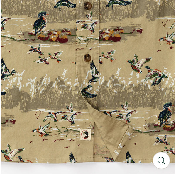 Woodland Shooting Shirt: Khaki Print