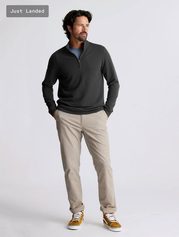 Men's Waffle Quarter Zip: Midnight