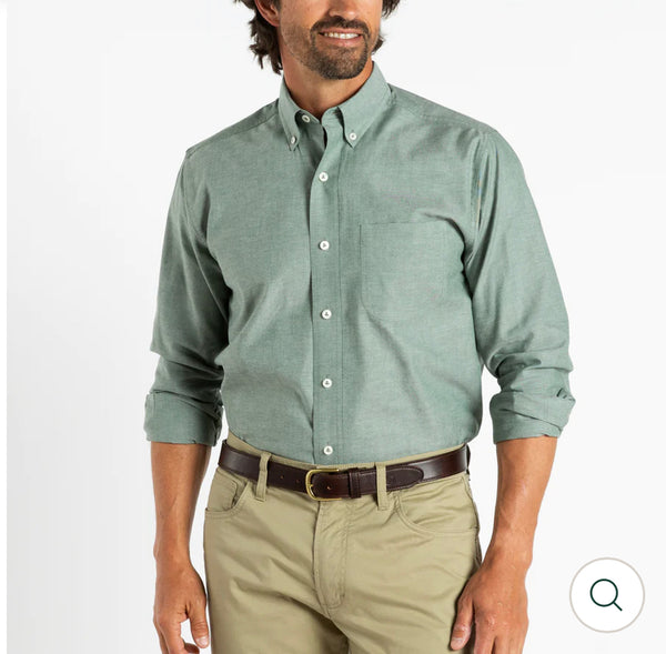 Cotton Oxford Sport Shirt - Cilantro