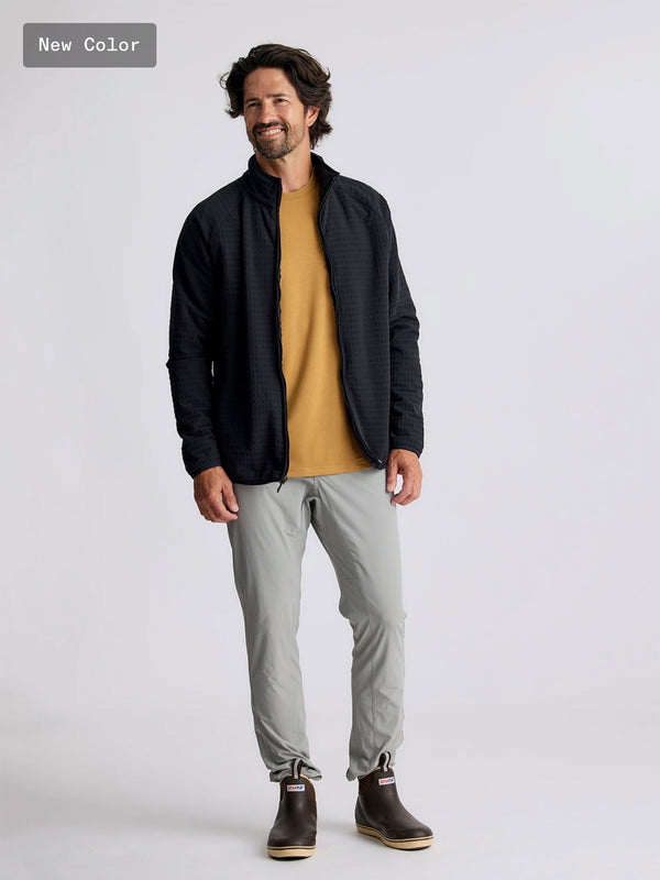 Men's Gridback Fleece Jacket: Black