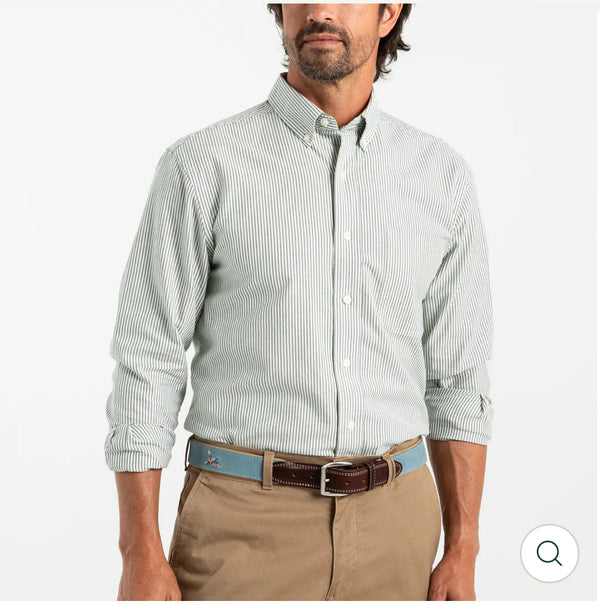 Cotton Oxford Sport Shirt
Collins Stripe: Pine Green