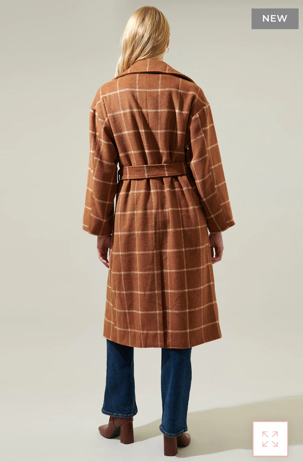 Leawood Plaid Long Coat