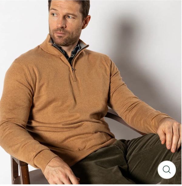 Ridley 1/4 Zip Sweater Camel