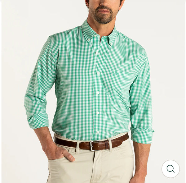 Performance Poplin Sport Shirt: Tidal Green