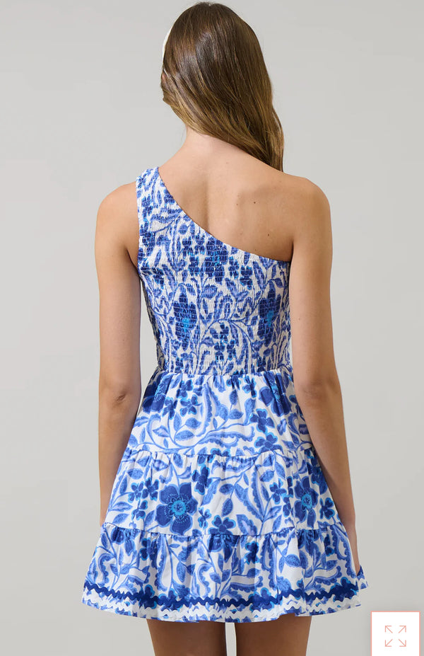 Celeste Floral Remi One Shoulder Mini Dress