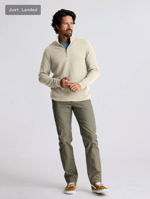 Men's Waffle Quarter Zip: Sandstone