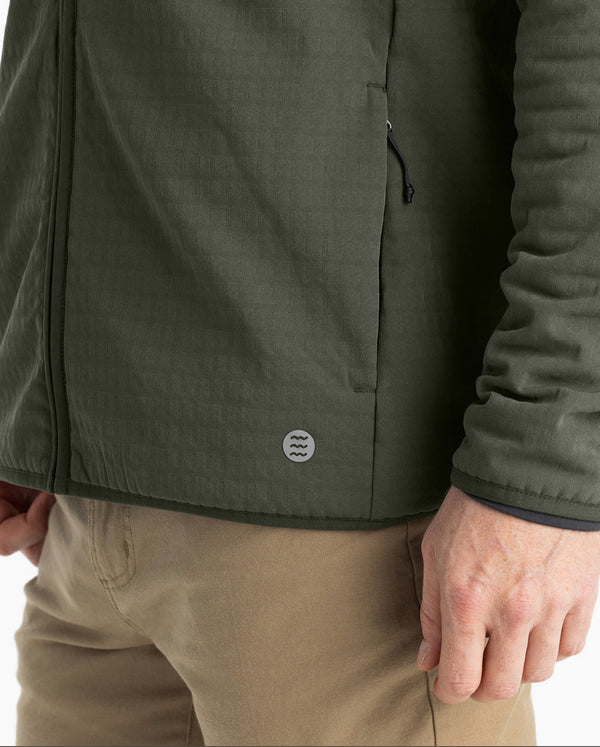 Men's Gridback Fleece Jacket: Dark Olive