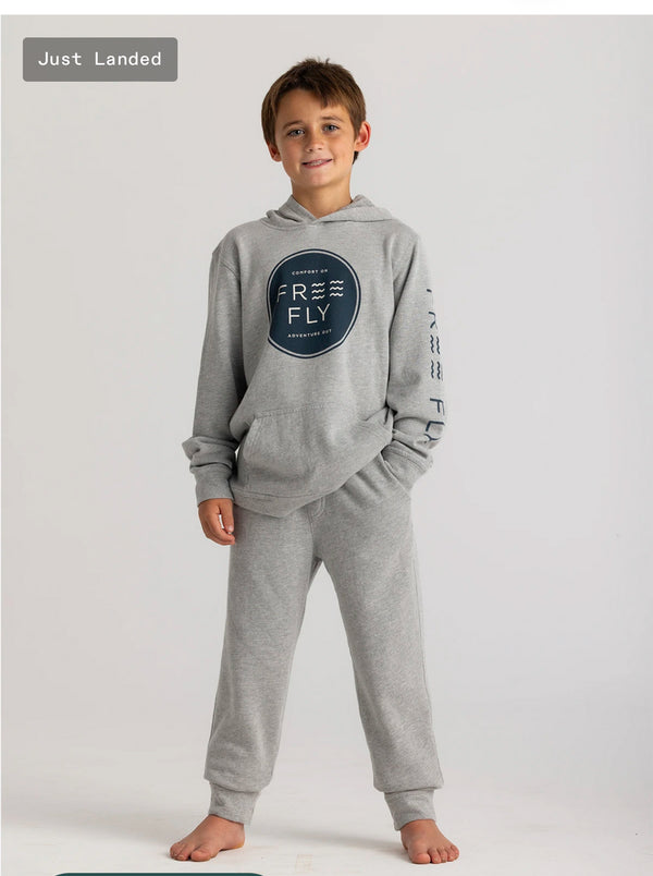 Youth Comfort On Fleece Hoodie: Light Heather Grey