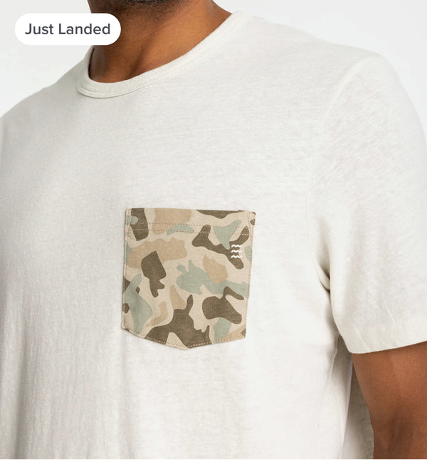 Barrier Island Camo Pocket Tee - Heather Birch