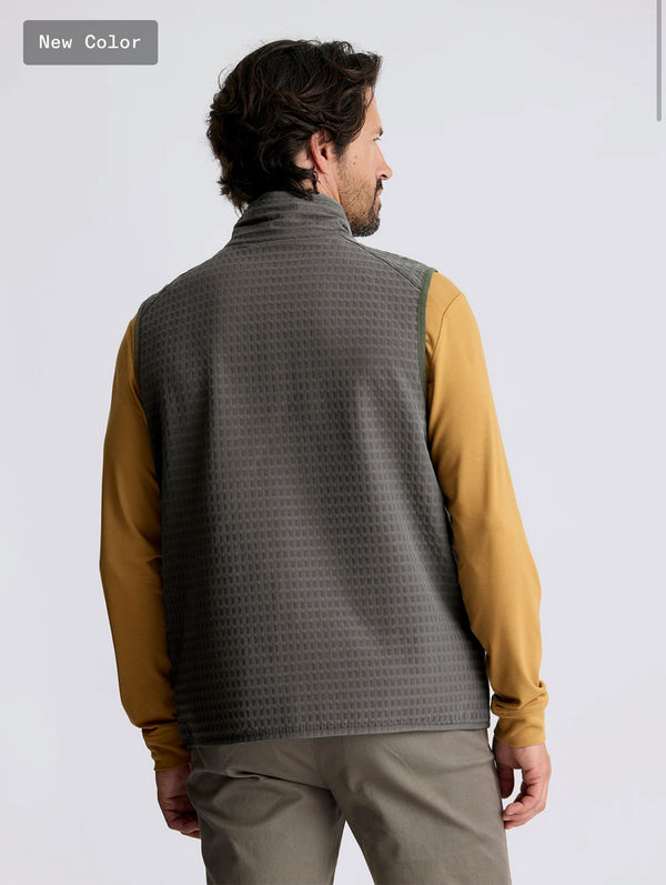 Men's Gridback Fleece Vest: Dark Olive