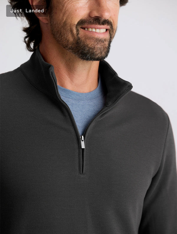 Men's Waffle Quarter Zip: Midnight