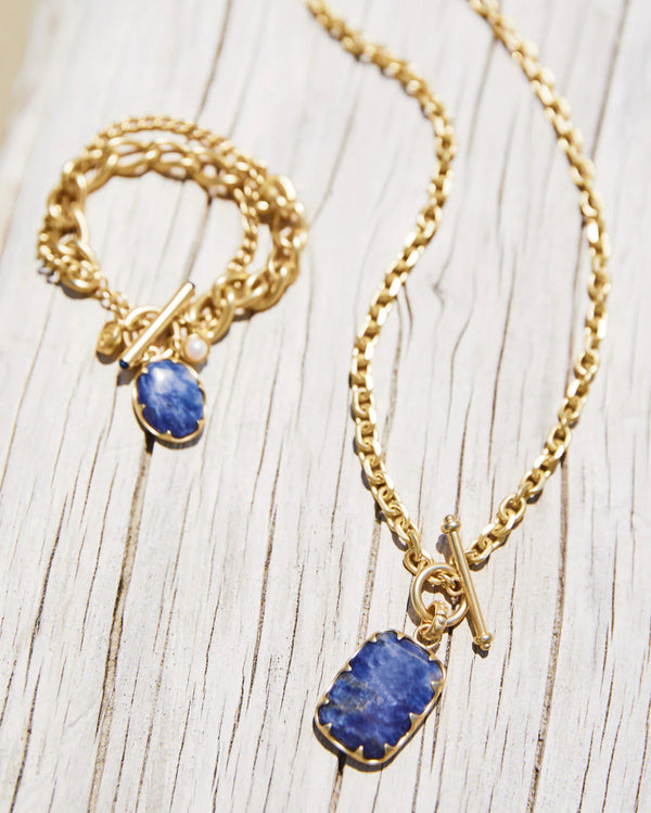 Coralie Toggle Necklace 18" Blue