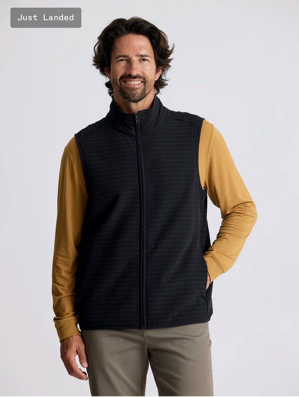 Men's Gridback Fleece Vest: Black