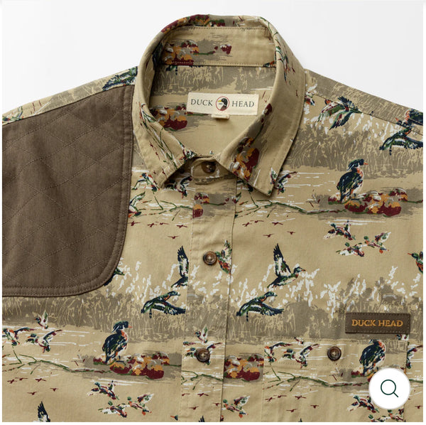 Woodland Shooting Shirt: Khaki Print