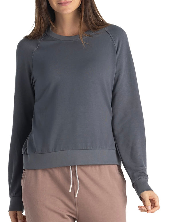 BAMBOO LIGHTWEIGHT FLEECE CREW - STORM CLOUD