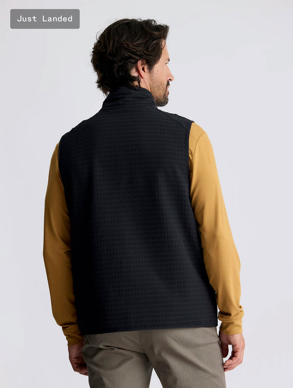 Men's Gridback Fleece Vest: Black