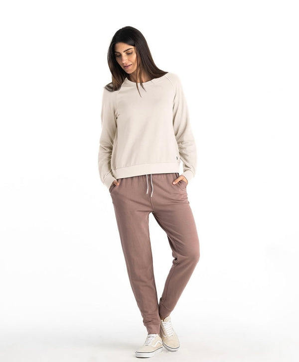 BAMBOO LIGHTWEIGHT FLEECE CREW - STONE